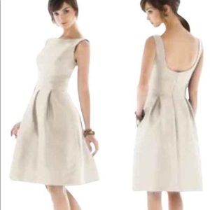 NWT Beautiful Alfred Sung Dress D448 in Champagne